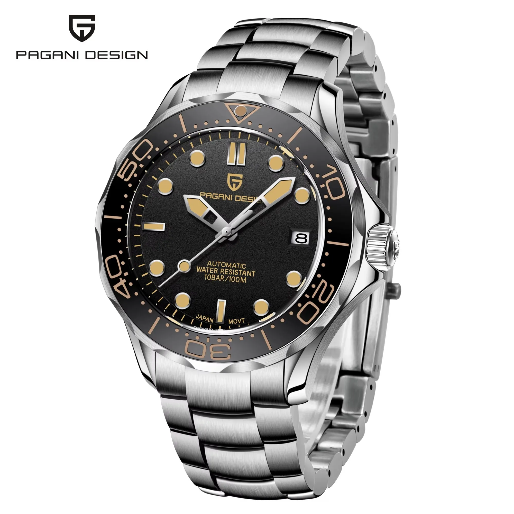 PAGANI DESIGN 007 Herrenuhren 8215 Mechanische Armbanduhren Top Luxus Automatikuhr für Herren AR Saphirspiegel Leuchtende Uhr
