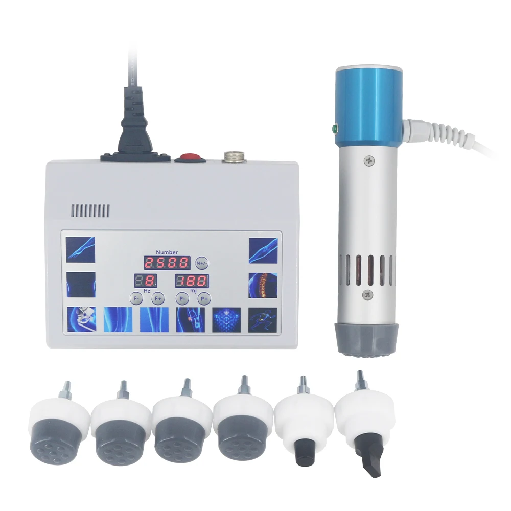 Portable Shockwave Therapy Machine Alleviate Arthritis Pain Massage Relax ED Treatment 300MJ Shock Wave Equipment 7 Heads