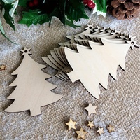 10Pcs Christmas Atmosphere Unfinished Wooden Pendant Decorations Wooden Hanging Blank Wooden Slices Graffiti Wood Slices