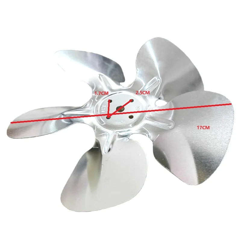 Refrigerator Parts Fridge Freezer Cooling Fan Motor 5-blade Suction Aluminum Fan Blade 17cm