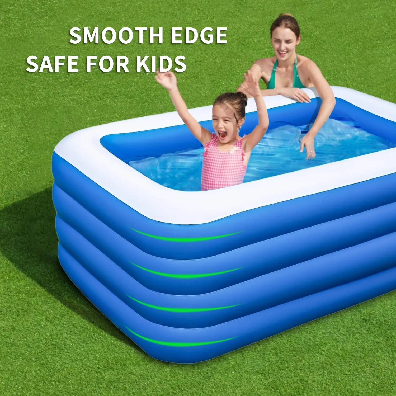 Piscina Kiddie Salón familiar inflable extra grande Centro de natación sobre el suelo Grande Perfecto para verano al aire libre.