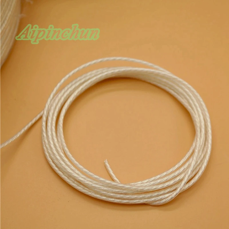 Aipinchun DIY White Audio Earphone Cable Repair Replacement Headphone Silver-Plated 2-Core Wire 100cm A21