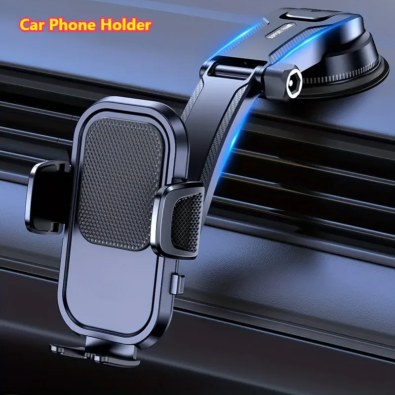 Car Phone Holder Mount 2 IN 1 Upgraded Adjustable Cell Phone Holder For Car Dashboard & Air Vent Compatible With All Phones