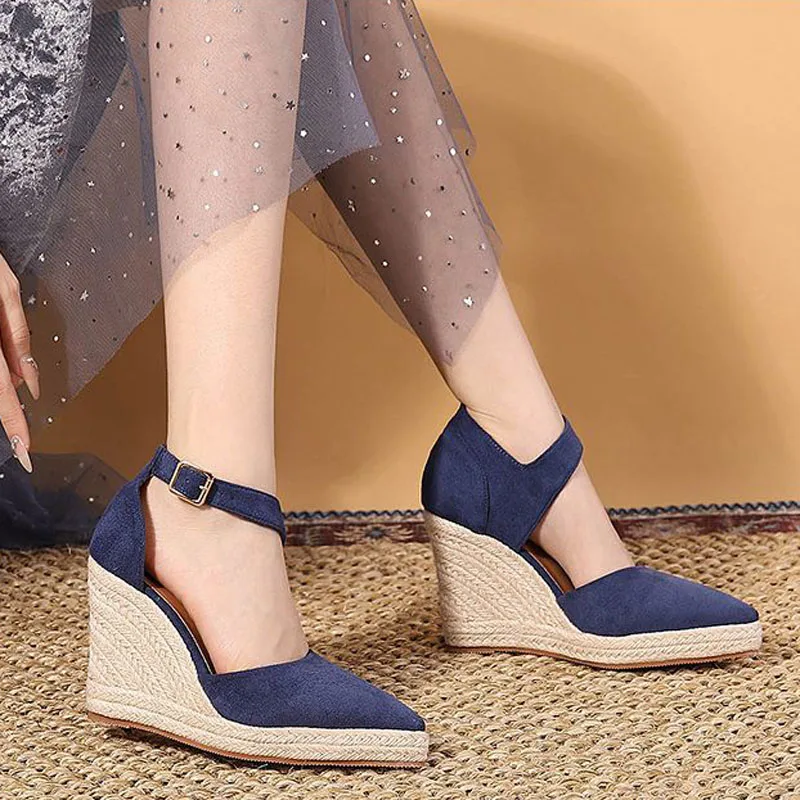 

Comfort Shoes for Women Closed Toe Sandals Espadrilles Platform Wedge Pumps Summer High Heels Large Size Women Shoes WSH5162