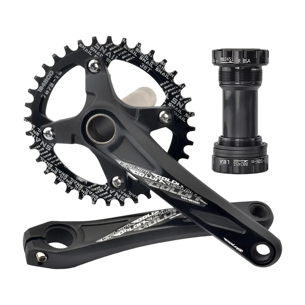 AliExpress GOLDIX 104BCD Wide and narrow teeth bicycle crankset 170/175mm crank Round/Oval chain ring 32T/34T/36T/38T Bicycle crankset