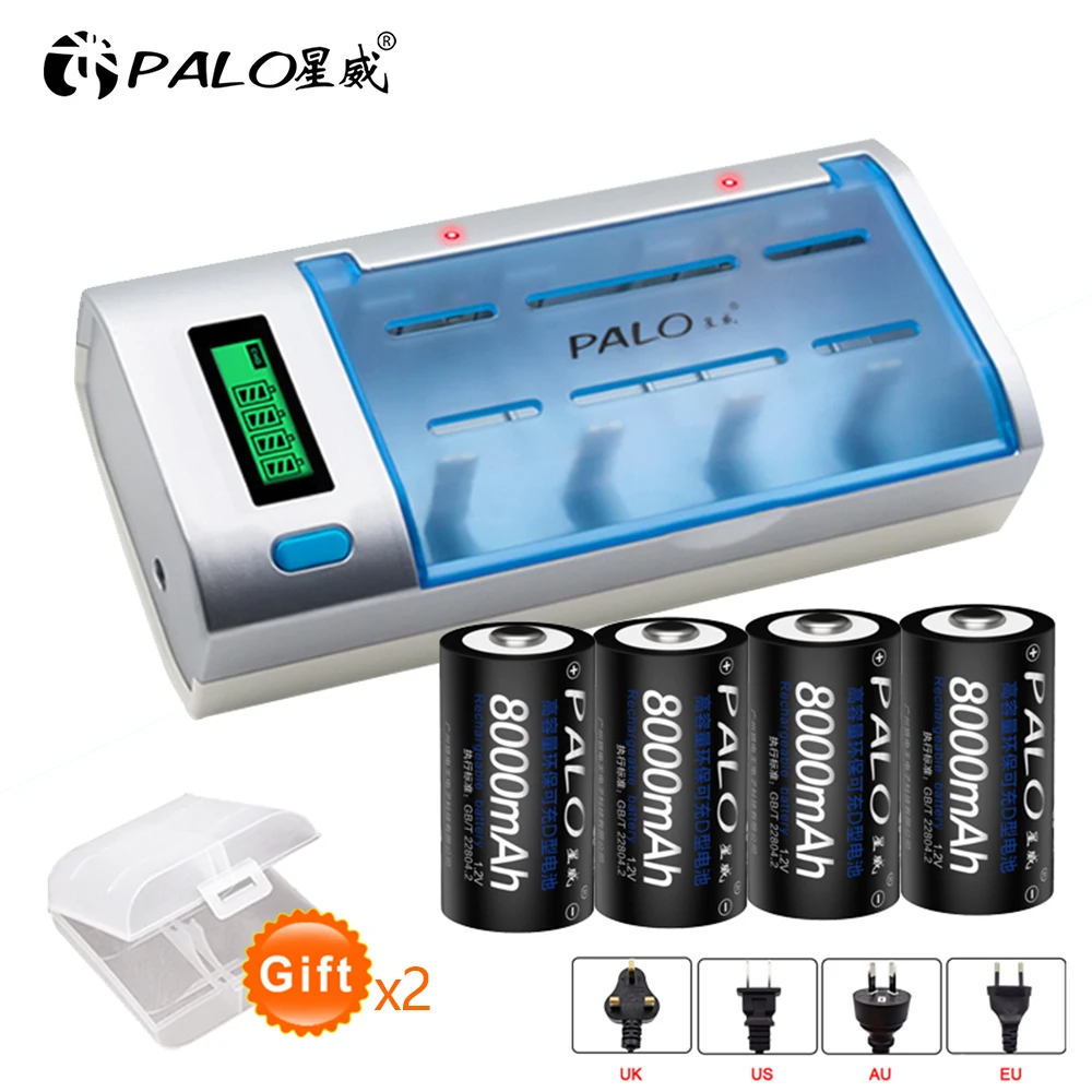 

PALO 1.2V C Size Battery 4000mAh LR14 Rechargeable Batteries 1.2V R14 NI-MH Battery for Gas Cooker Flashlight Emergency light