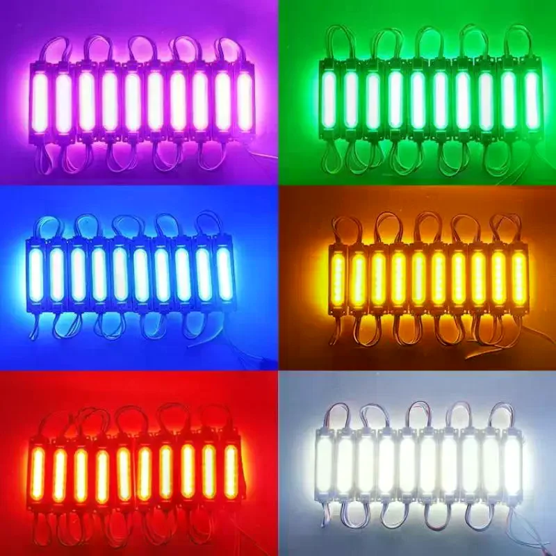 10PCS/lot 12V/24V Multicolour Led Modules COB Light Backlight Shop Banner Waterproof IP65 Decorations Warm White