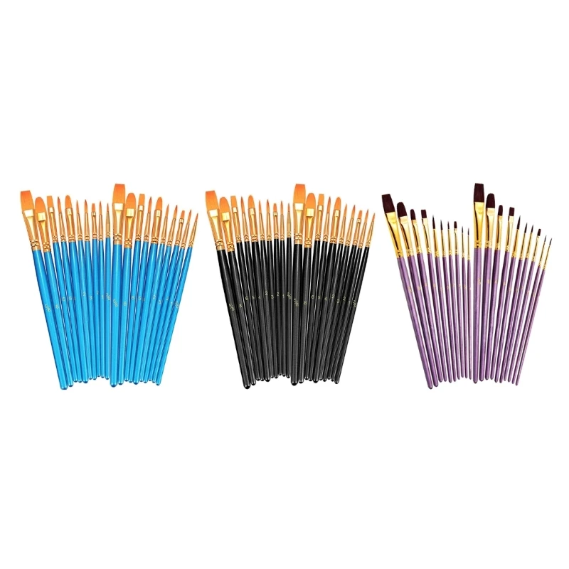 

20PCS Professional Paint Brush Set for Acrylic Painting Oil Watercolor Boards