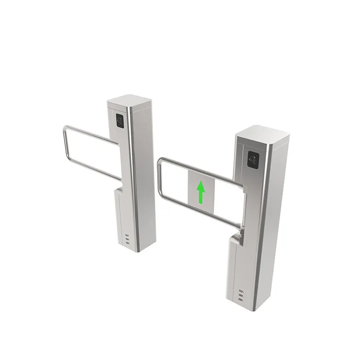 Zento Supermarket Entrance Access Control Turnstile Stainless Steel Security Barrier with Manual Swing Gate