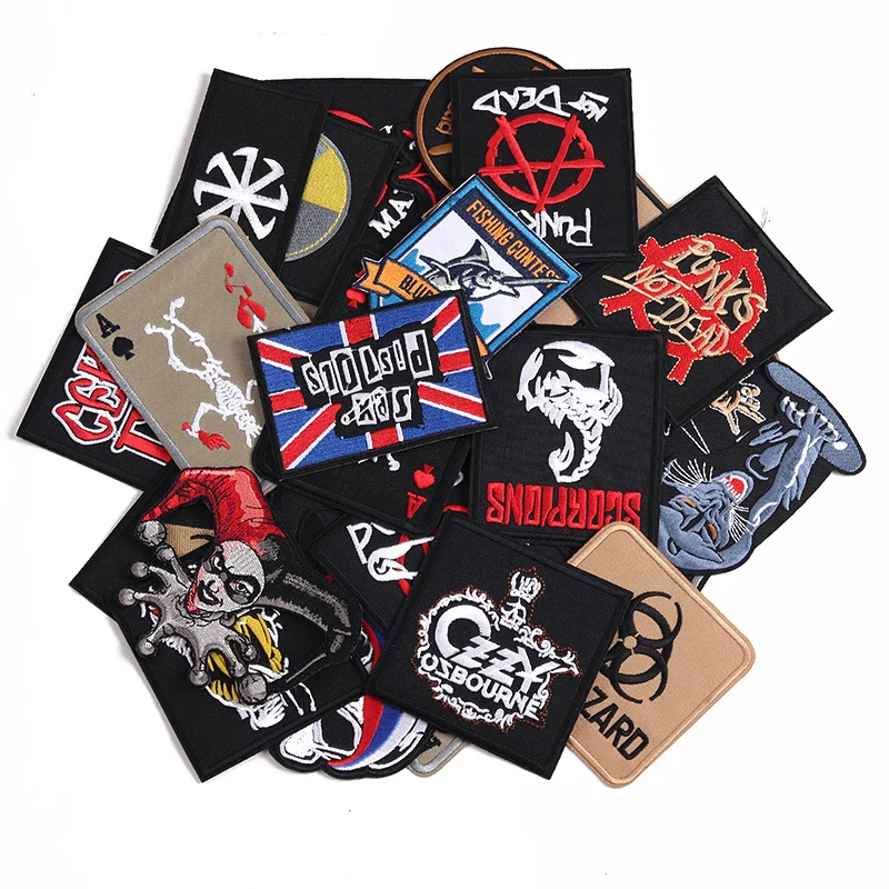 ROCK BAND Iron-On Patches Clothe Embroidery Applique Sewing Supplies Decorative Badges Classic Nostalgia Music Popular