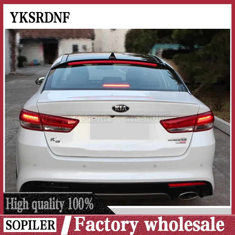 For Kia K5 Optima 2011-2019 Black Spoiler With Brake Light Roof Spoiler Rear Trunk Boot Wing Lip Roof Tail Spoiler Car Styling