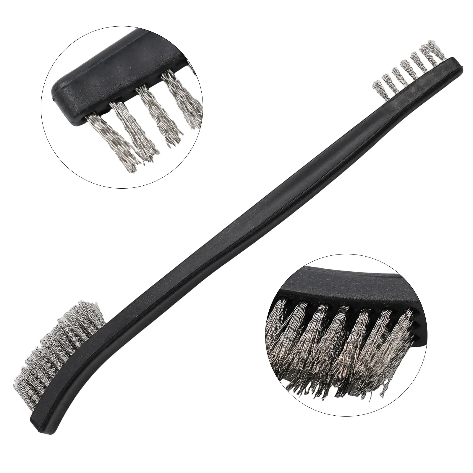 

170mm / 6.69inch Double Head Wire Brush Steel Brass Nylon Cleaning Polishing Metal Rust Light Scrubbing Tools Copper Wire Brush