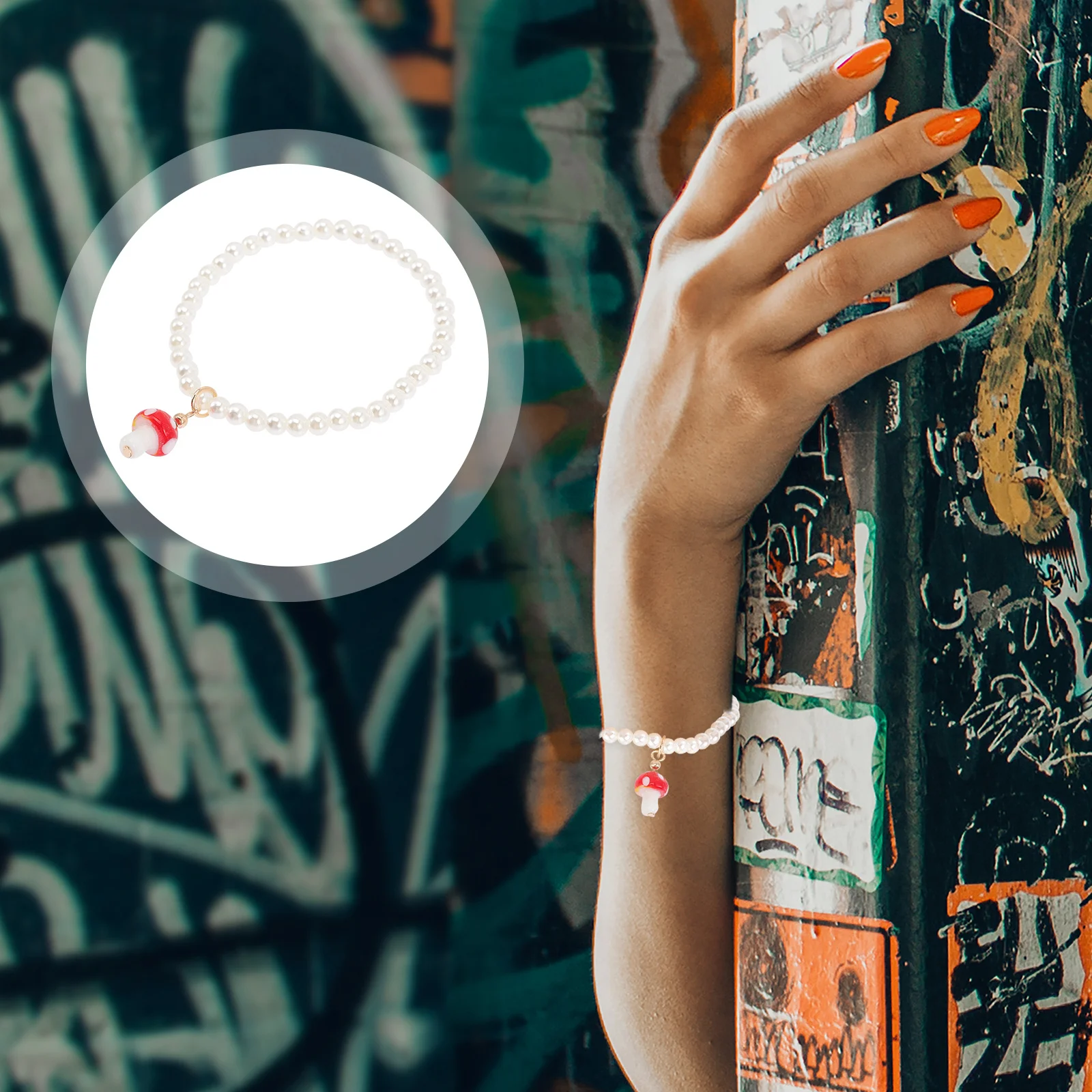 سوار اللؤلؤ للنساء أنيق مطرز تمتد سوار الحد الأدنى مجوهرات هدية لحفلات الزفاف حفلة موسيقية الصيف الشاطئ #4