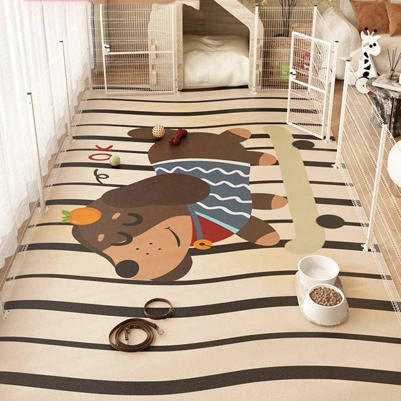 Dachshund Pet Floor Mat Large Area Pvc Leather Waterproof Urine-proof Carpet Fence Area Home Decoration Rug Christmas Gifts