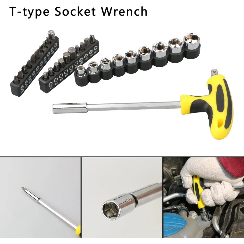 DOWELL Tool Set 49-Piece Home Repair Hand Tool Kit with Plastic Tool Box Storage Case