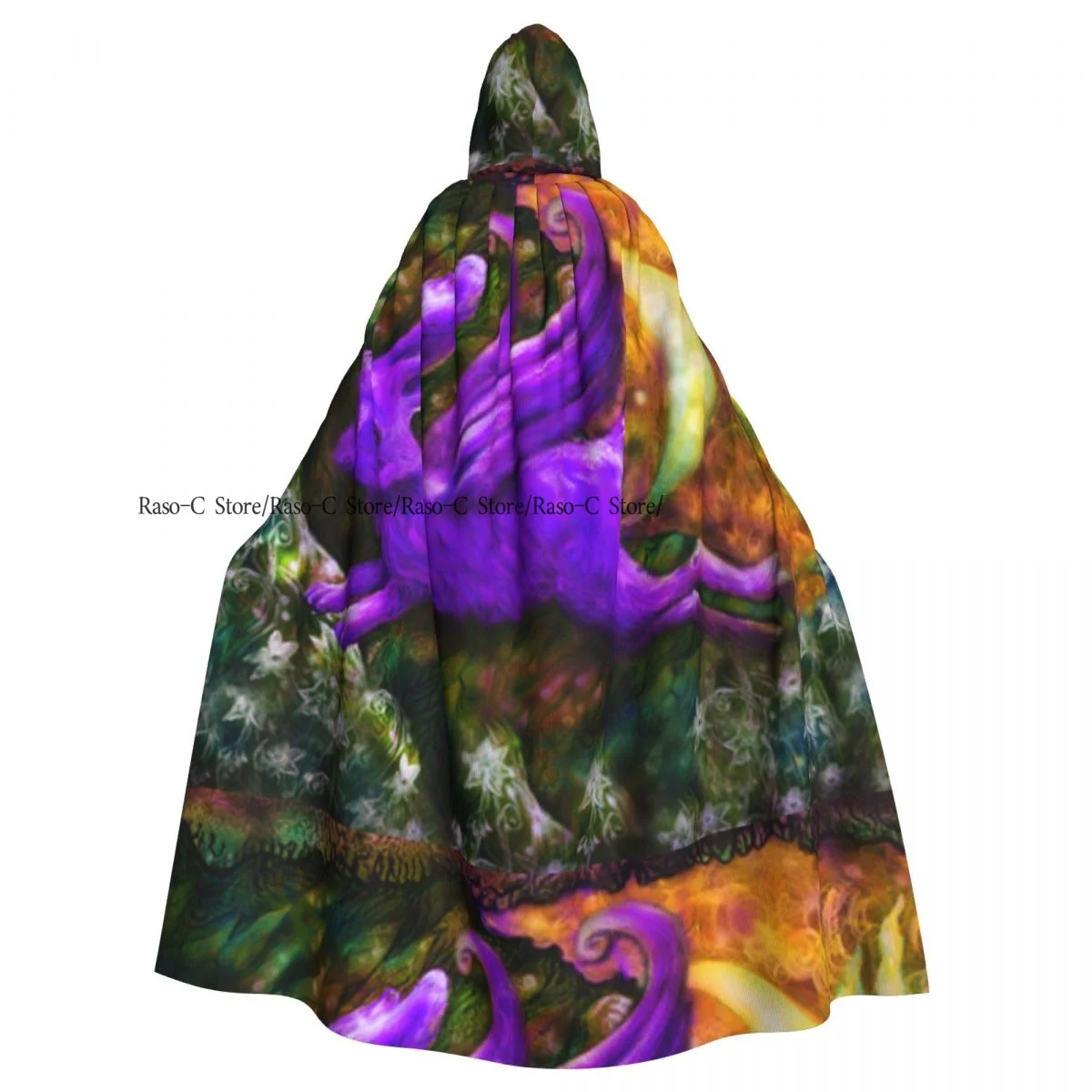 Hooded Cloak Unisex Cloak with Hood Flying Dreamy Rabbit In Fairy Tale Land Cloak Vampire Witch Cape Cosplay Costume