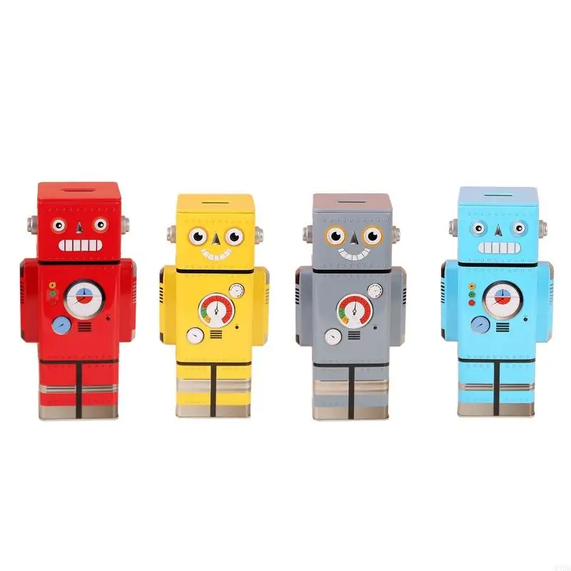 Q39B Robot Coin Box Cartoon Money Jar Saving Cash for Kids Adults Boys Girls Christmas Birthday New Year's Day Gift