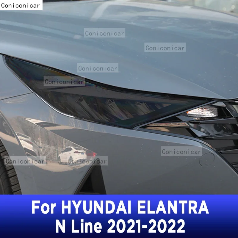 ملصق من البولي يوريثان لشركة هيونداي إلنترا N Line 2021-2022 سيارة العلوي طبقة رقيقة واقية الجبهة شفافة سوداء اكسسوارات PPF تجميل