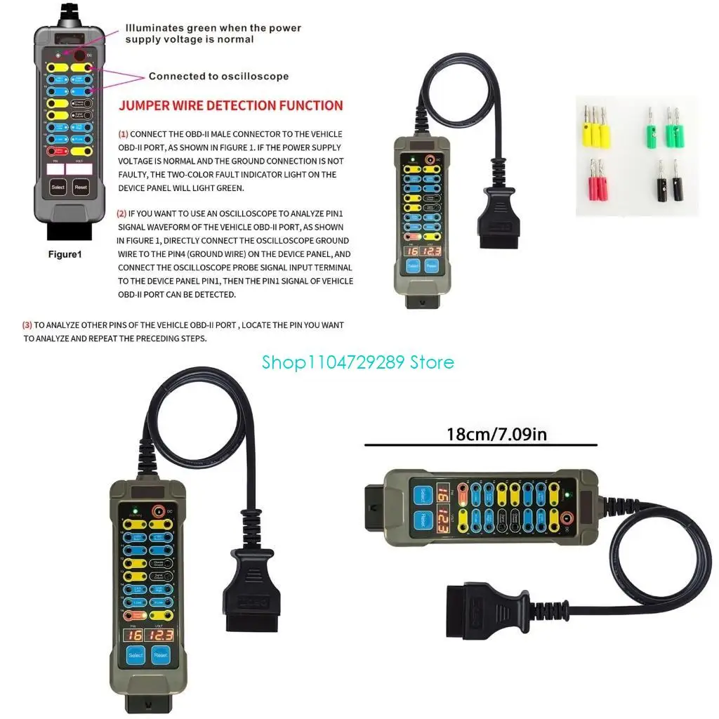 

D8KE OBD испытательное оборудование, диагностический прибор для автомобильных мотоциклов, тяжелых транспортных средств, цепи