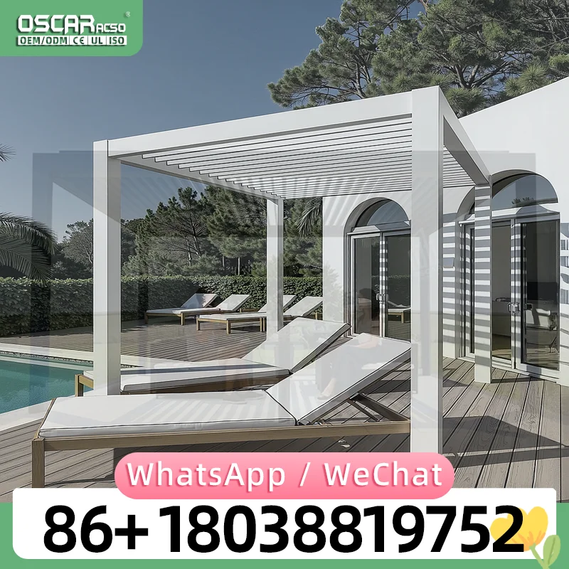 Outdoor Patio Pergola with Retractable Canopy Adjustable Metal Frame Germany Market Creative Innovative Stylish Gazebo Arbor Gra