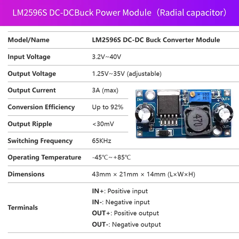 10 SZT. LM2596S DC-DC Przetwornica Obniżająca Napięcie Regulowany Moduł Zasilania — zdjęcie produktu 3