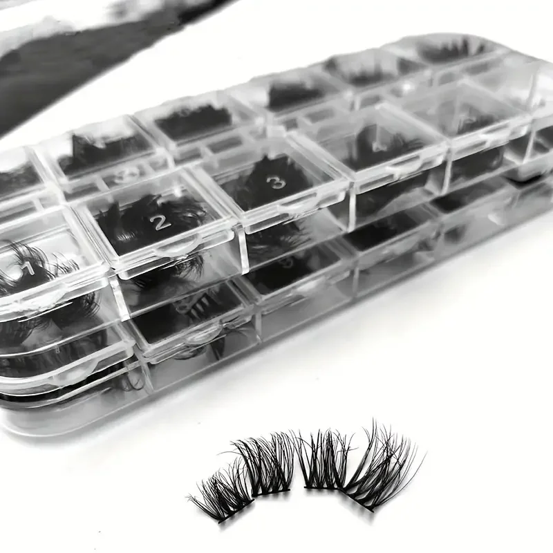 DIY Künstliche Wimpern 120 Cluster Flauschig - Dramatische C-förmige Locken, Luxuriöse Dicke Fächerförmige Einzelwimpern für Schönheit und M
