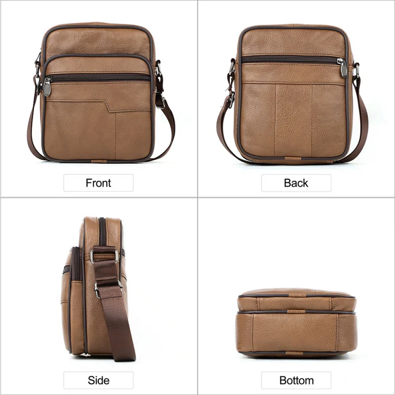 New Trendy Brand Men's Single Shoulder Bag Genuine Leather Mini Casual Versatile Soft Cowhide Crossbody Bag