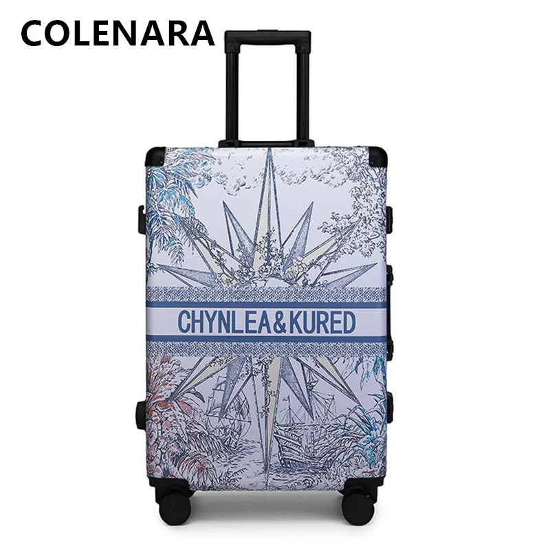 COLENARA ABS + PVC حقيبة 20 "24 بوصة سعة كبيرة حقيبة تروللي بعجلات الرجال الصعود صندوق المرأة حقيبة سفر مع عجلات المتداول الأمتعة