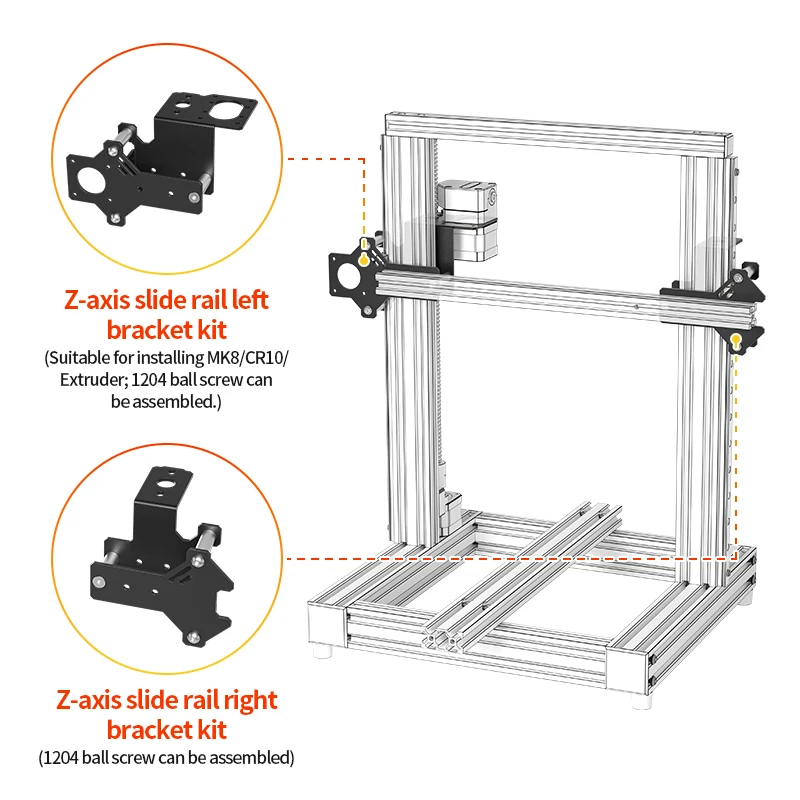 Imagem -02 - Linear Rail Guide Fixação Plate Bola Parafuso Dual Z-axis Bracket Mount Atualização Impressora 3d 1204 Mgn12h Ender3 v2 Ender3 Pro Cr10