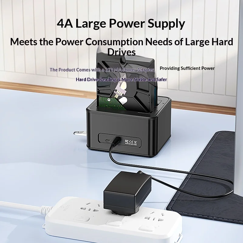 Blueendless Dual Bay Hard Drive Docking Station 2.5 3.5 Inch SATA SAS HDD SSD Dock USB 3.2 5Gbps 40TB External HDD Enclosure view 4