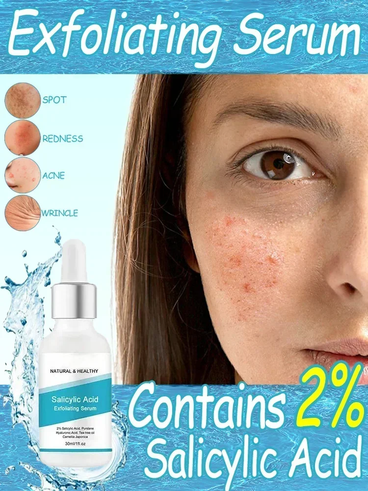 Salicylic Acid Exfoliating Serum Anti Aging Essential Oil Shrink Pores Remove Acne Facial Care