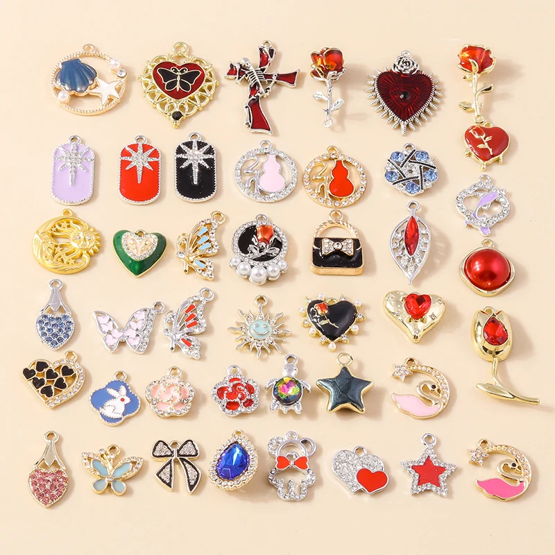 Random Mixed 5/10cs Gorgeous Crystal Charms Pendants for Earring Necklace Diy Glorious Royal Party Jewelry Accessories Handmade