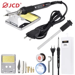 JCD Soldering iron 80W 110V 220V temperature adjustable Welding Solder tools soldering iron kit pure copper tips Ceramic heater