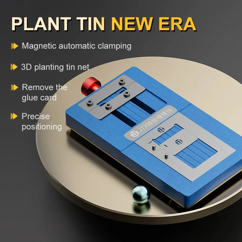 JTX T4 Pro 범용 칩 접착제 제거 주석 심기 플랫폼 지원 IP/안드로이드 CPU EMMC RAM 84 칩 모델 (14개 스텐실 포함)