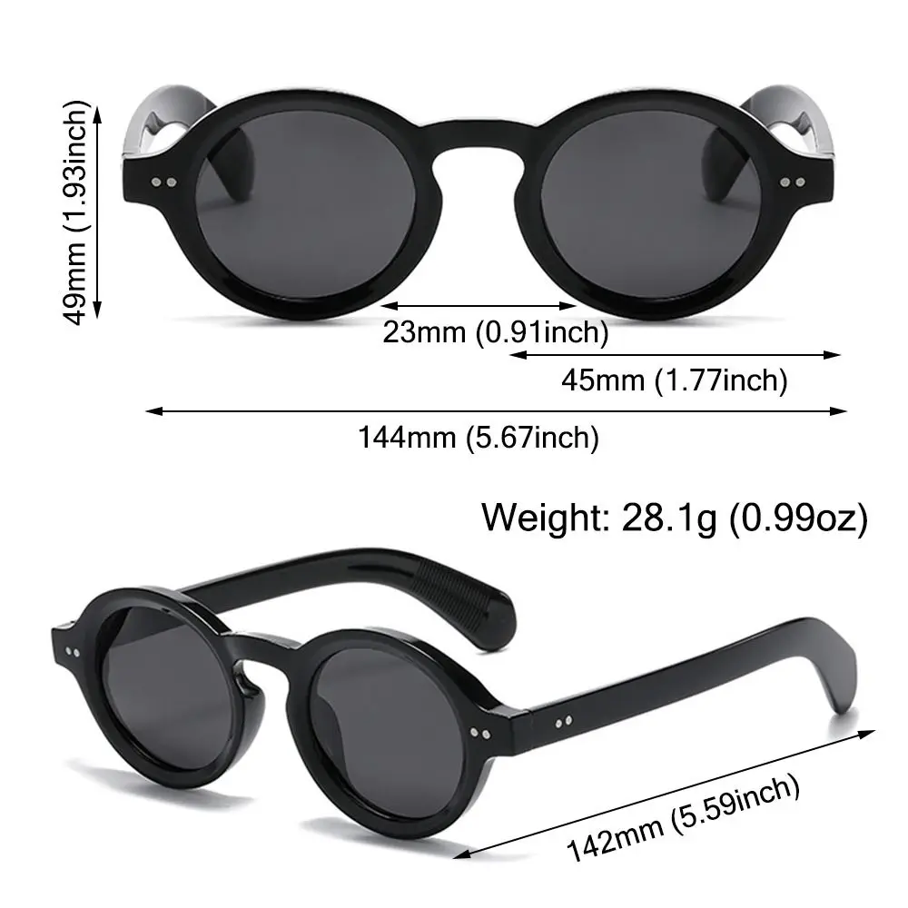 新しいレトロなラウンドフレームサングラストレンディなファッションリベットサングラスヴィンテージ UV400 Y2K メガネ女性 & 男性用
