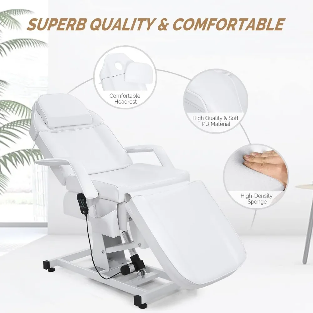Fully Electric Salon Facial Bed Chair, Multi-Purpose Massage Tattoo Lash Table, Height Backrest Footrest Adjustable image 5
