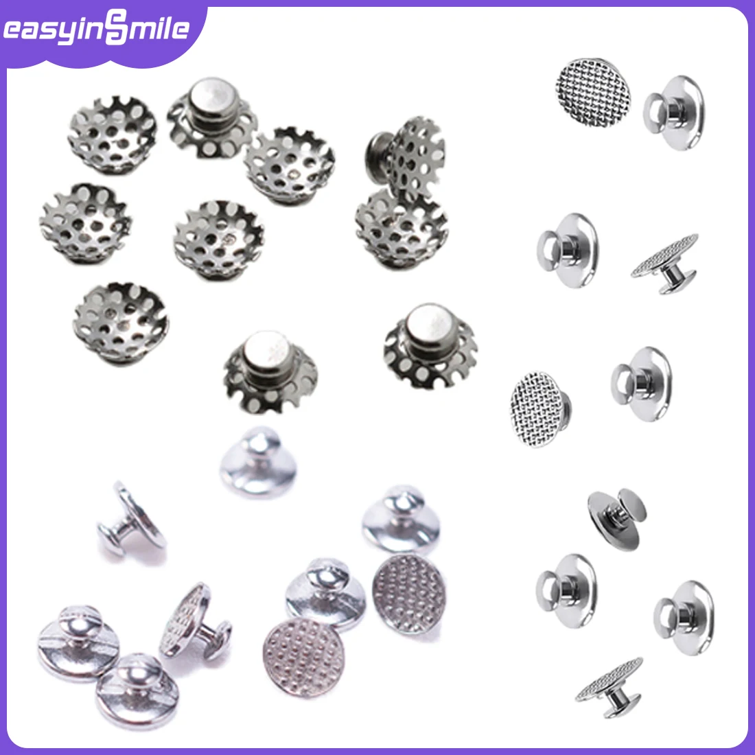 10Pcs/Bag Dental Orthodontic Lingual Button Metal Bondable Mesh Base Metal Tongue Side Buckle Orthodont Materiales