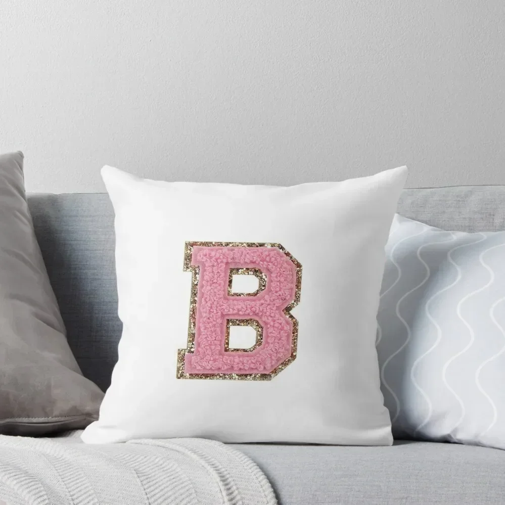 

Preppy pink varsity letter Throw Pillow Luxury Living Room Decorative Cushions Cushion Cover Set luxury decor Cushions pillow