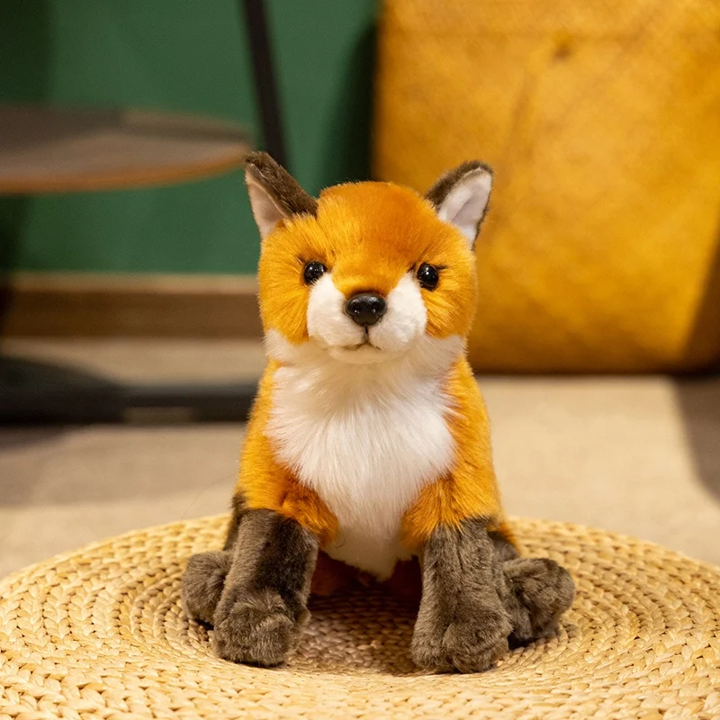 Reallife Fox Plushie Stuffed Wild Animals Lifelike Doll Home Decor Toys Simulated Fox Doll Kids Birthday Xmas Gifts