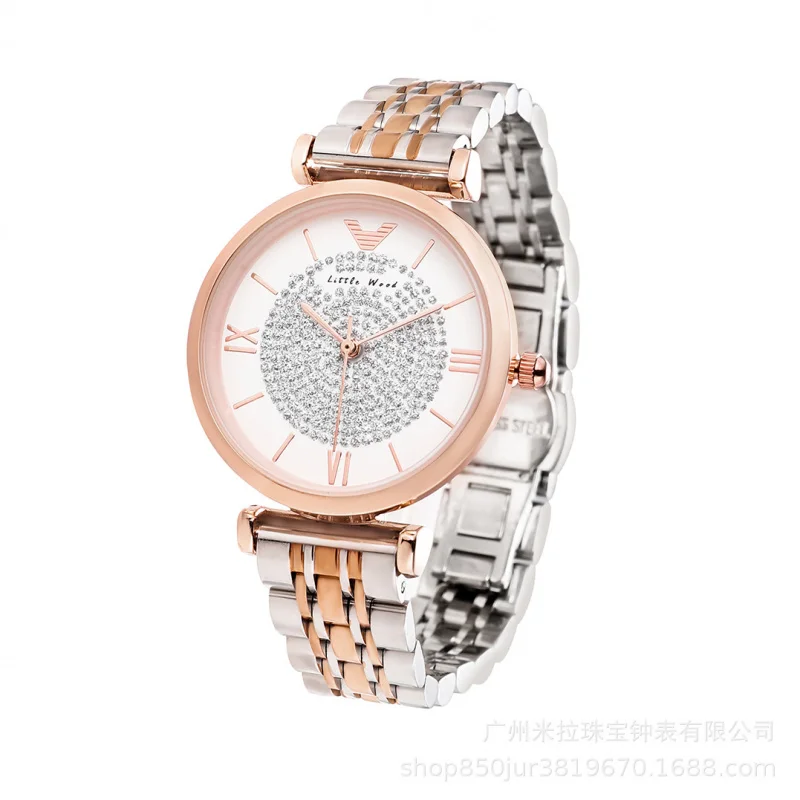 Женские часы «Звездное небо», модные блестящие трендовые кварцевые часы с бриллиантами, креативные круглые водонепроницаемые часы для девочек