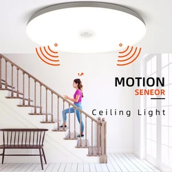 Motion Sensor Led Ceiling Light Fixtures Ceiling Lamp 12W 18W 30W 40W Sensor Wall Lamps Night Light 110V 220V For Home Bedroom
