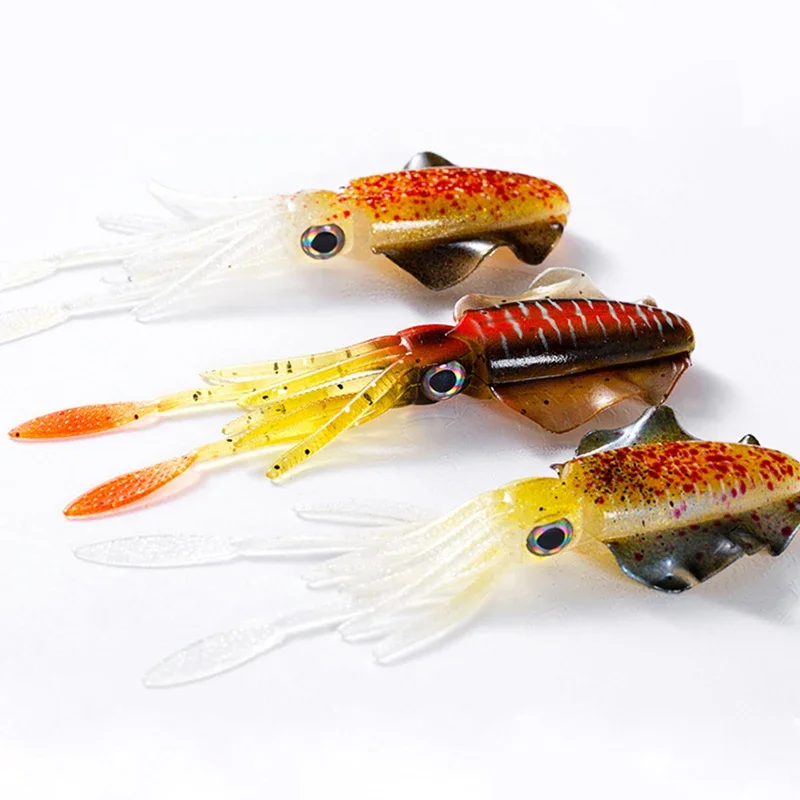 

15CM 20G Fishing Soft Squid Lure Luminous/UV Squid Jig Fishing Lures For Sea Fishing Wobbler Bait