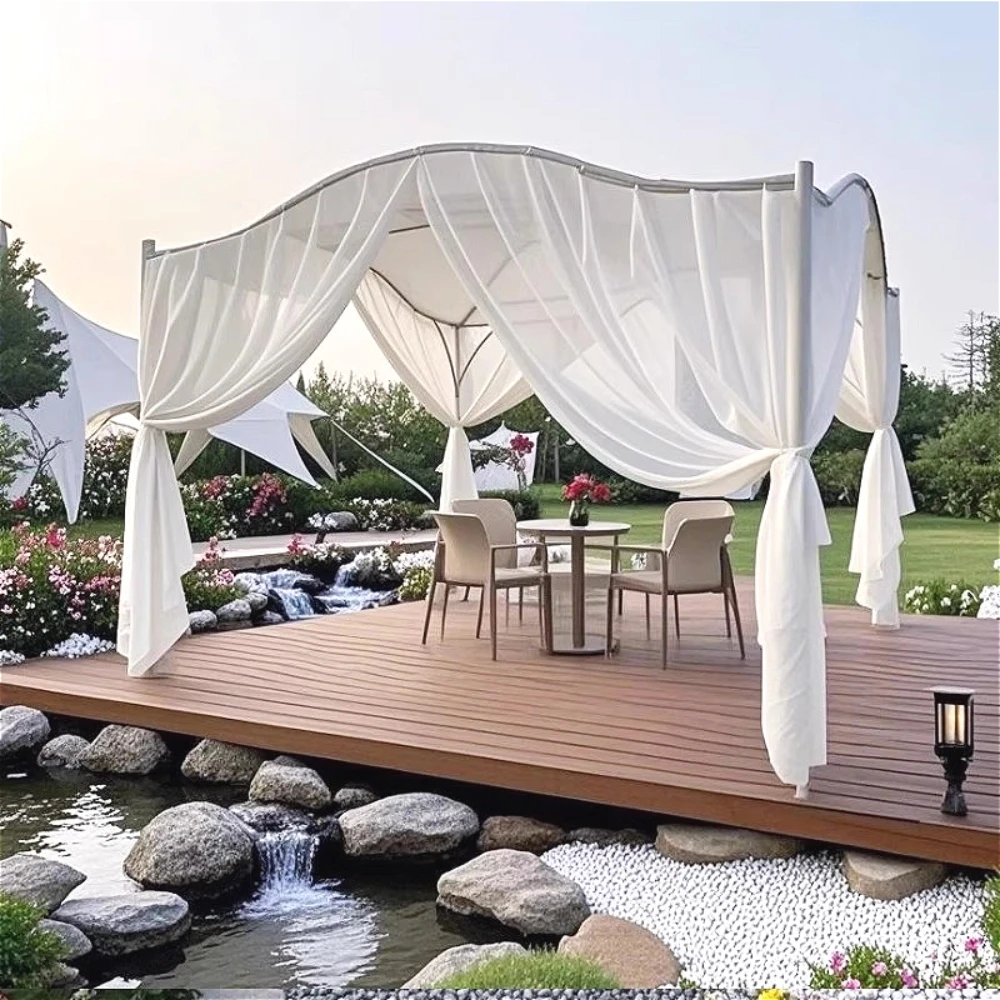 

Outdoor Pavilion Sunshade Afternoon Tea Leisure Courtyard Butterfly Canopy Gauze Curtain Waterproof Canopy Camping Tent