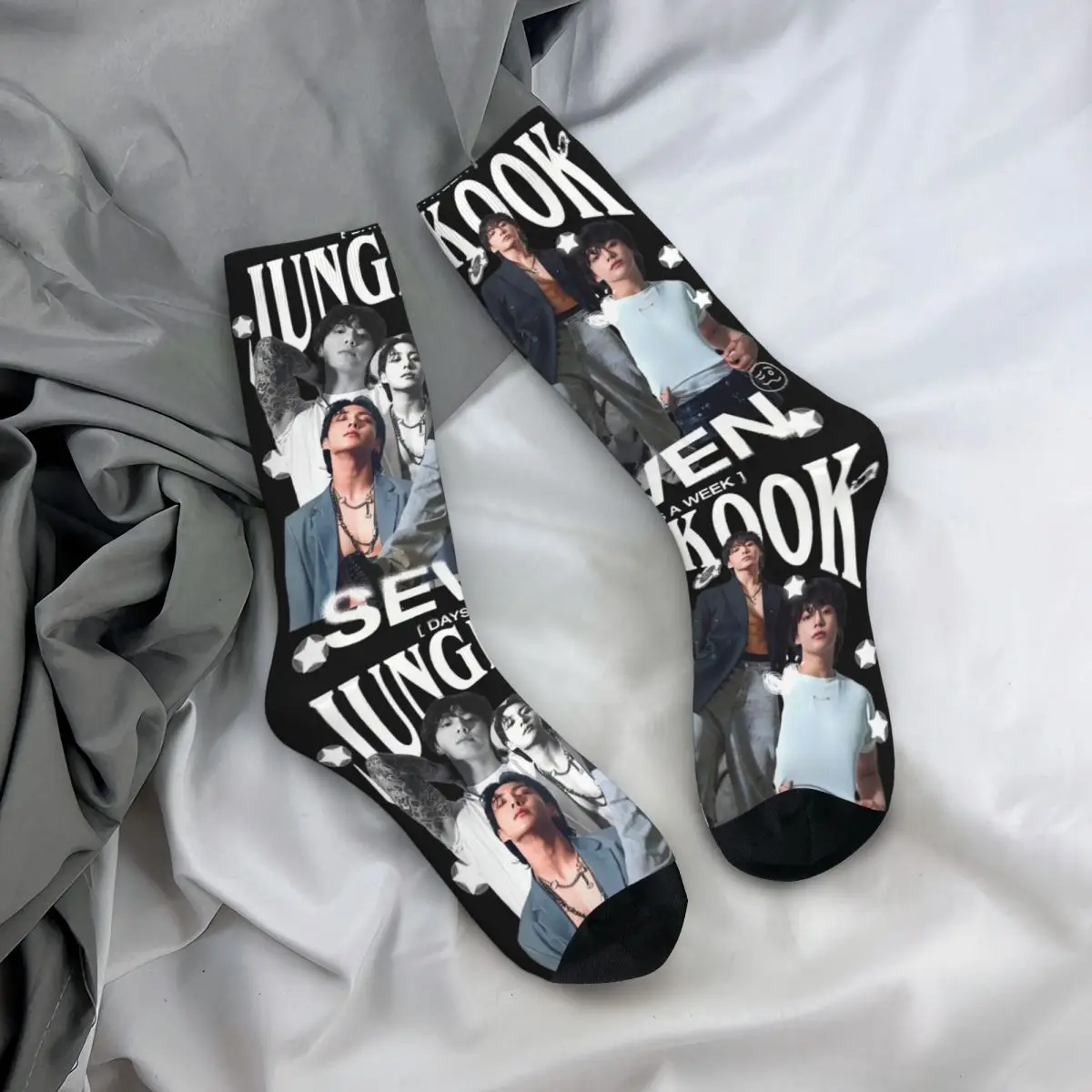 Retro Jungkooks Socks Spring Stockings Modern Men Warm Soft Socks Pattern Running Anti-Slip Socks