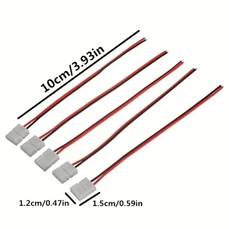 10Pcs Practical No Welding Ribbon 2 Pin Led Strip Adapter PCB Connector Cable For 3528 Single Color