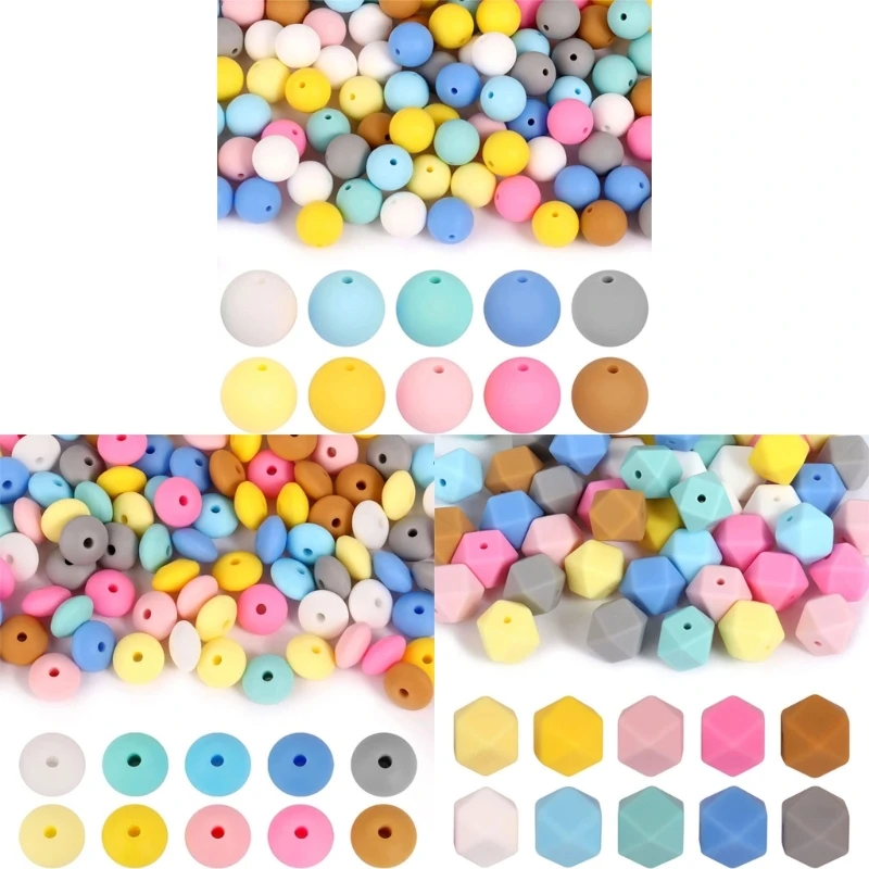 

Silicone Beads Rainbow for Bracelet Jewelry Crafts Bag Pendant for Schoolgirls Loose Beads for Keychain Making N84E