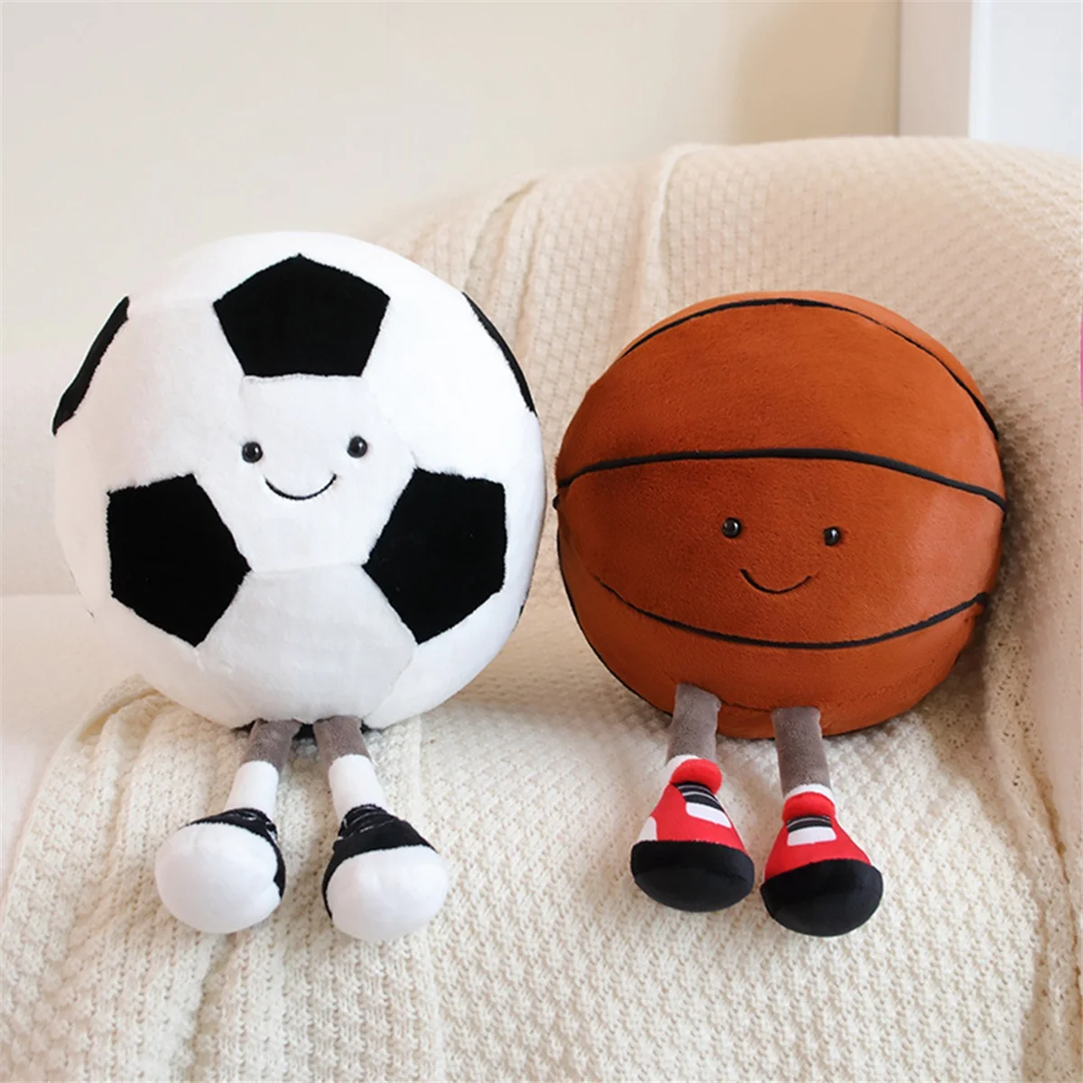 Doll with Feet Plush Doll Toys Card Love Plush Pillow Fun Shape Plush Doll Cushion Home Plush Ornament Football