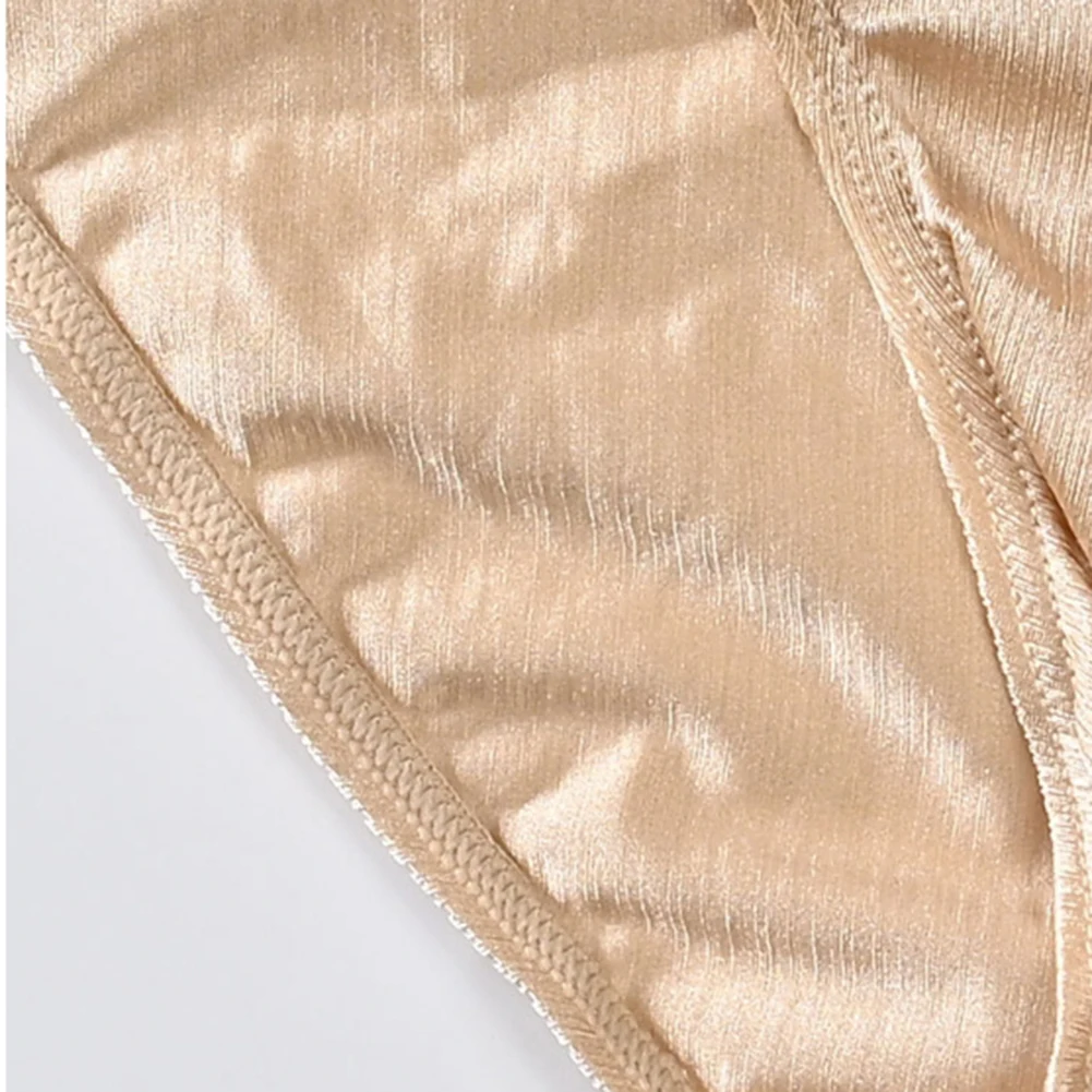 Fashion Men Glossy Silky Briefs U-shaped Pouch Low Waist High Fork Bikinis Underwear Lingerie Elastic Sports Panties