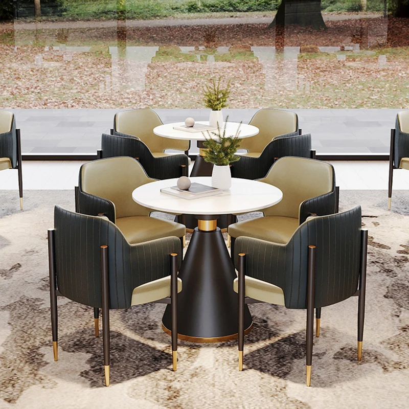 Round Designer Dining Room Set Coffee Nordic Living Room Dining Table Modern Accent Muebles Para Casa Kitchen Furniture