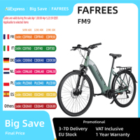 FAFREES FM9 Adults Electric Bicycle 700C*45C Tire 250W Bafang Mid-drive Motor 25km/h Max Speed 15Ah Battery Electric Bikes